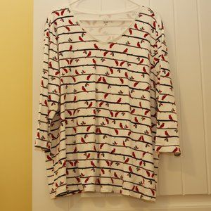 Kim Rogers V-Neck 3/4 Sleeve Tee 2X